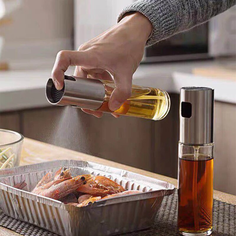 Stainless Steel Oil Vinegar Sprayer Oil Spray Bottle Dispenser for Kitchen 100 ML