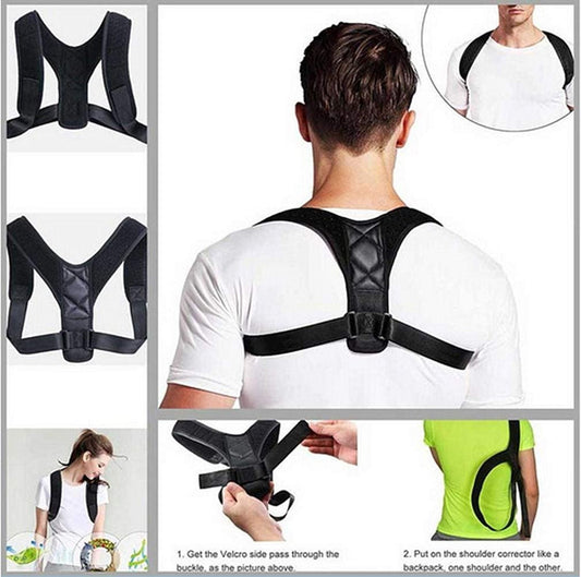 Body Posture Corrector Belt - Shoulder Support Relief and Back Pain Relief Belt - Adjustable Posture Support Brace for Men and Women,Shoulder Posture Corrector Belt - Adjustable, Comfortable, Shoulder Support Strap
