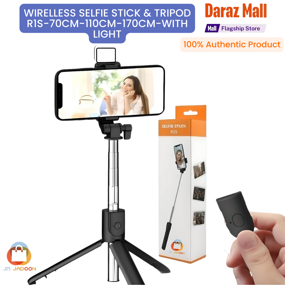 Original 4 in 1   70CM / 110CM / 165CM R1S / R1 / JC16 / JC16H /JC18 / JC18 H Bluetooth Shutter foldable Selfie stick for all Mobiles Extendable With charging Cable Detachable Bluetooth Shutter No Ratings