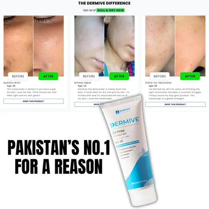 Jenpharm - Dermive Oil Free Moisturizer - 100ml | For Men & Women