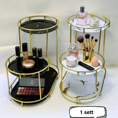 Makeup Storage Rack, Cosmetic Storage Shelf, Makeup Organizer, Dressing Table, Makeup and Perfume Organizer, 3 round Floors 1 round floor