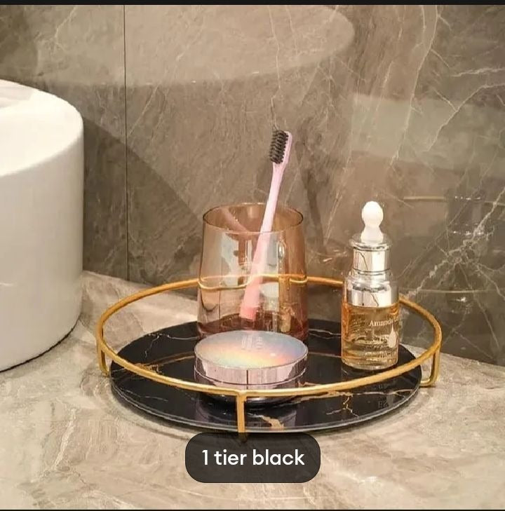 Makeup Storage Rack, Cosmetic Storage Shelf, Makeup Organizer, Dressing Table, Makeup and Perfume Organizer, 3 round Floors 1 round floor